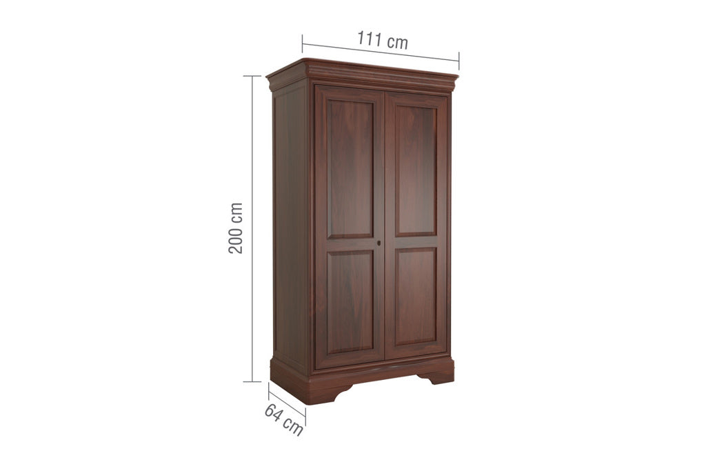 Dimensions for Antoinette Sleigh French Double Wardrobe