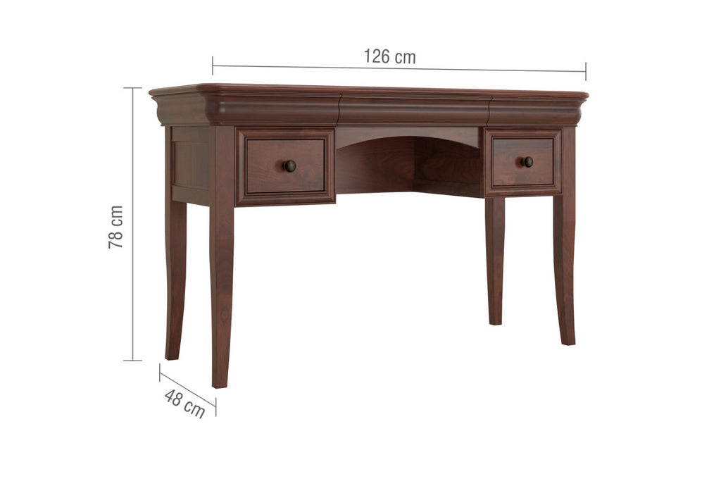 Dimensions for Antoinette French Sleigh Dressing Table