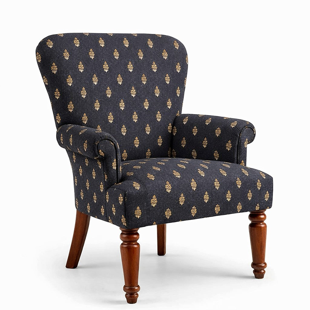 Antoinette French Armchair with Turned Feet