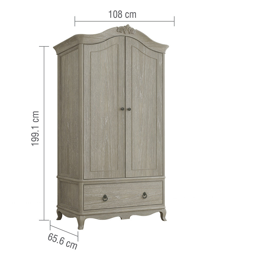 Dimensions for Camille French Double Wardrobe