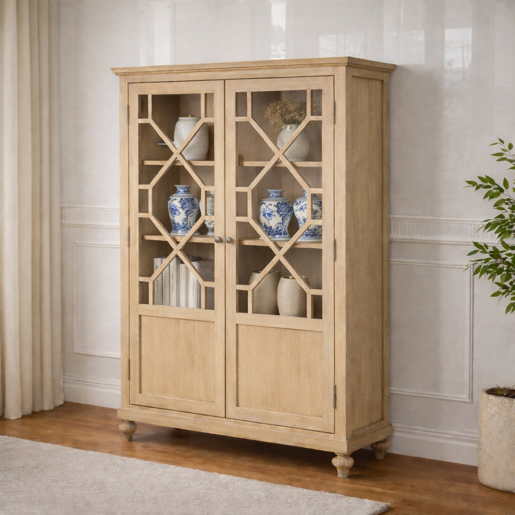 Contemporary French 2 Door Wooden Display Cabinet