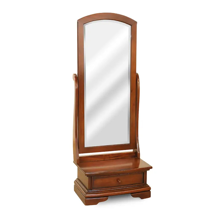 French Country Sleigh Cheval Mirror