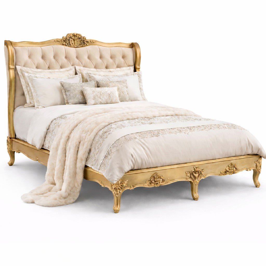 Versailles French Antique Gold Bed