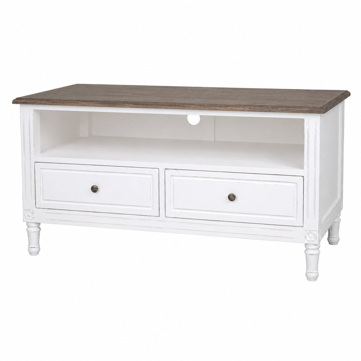 Helena Painted French TV Cabinet with Wooden Top