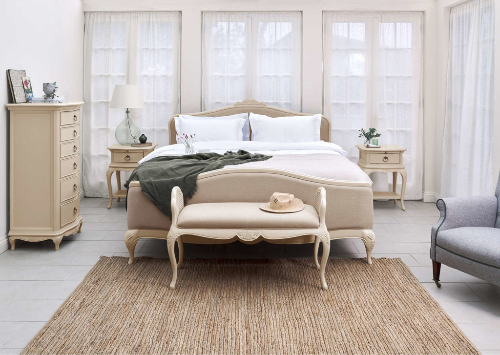 Ivory French Upholstered Bed