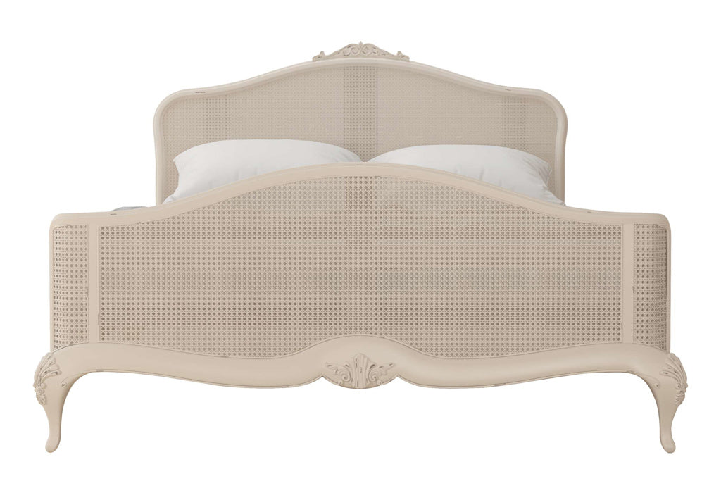 Ivory French Rattan Bed