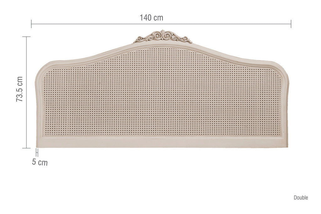 Ivory French Rattan Headboard Dimensions