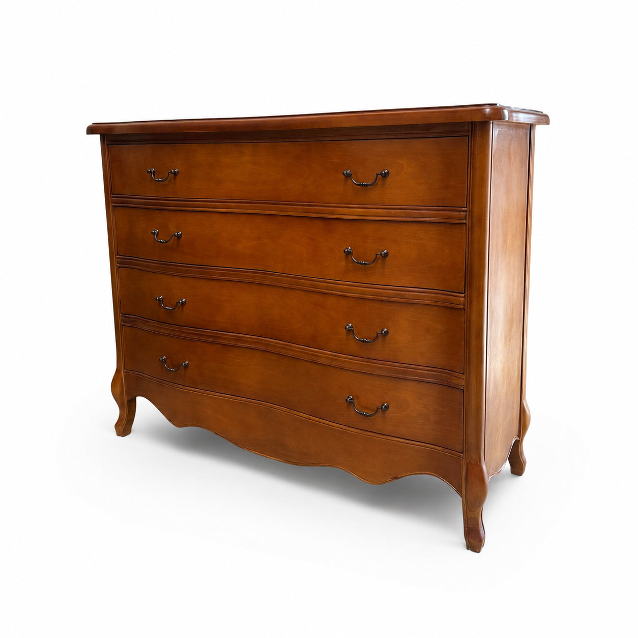 French Style 4 Drawer Stained Chest of Drawer