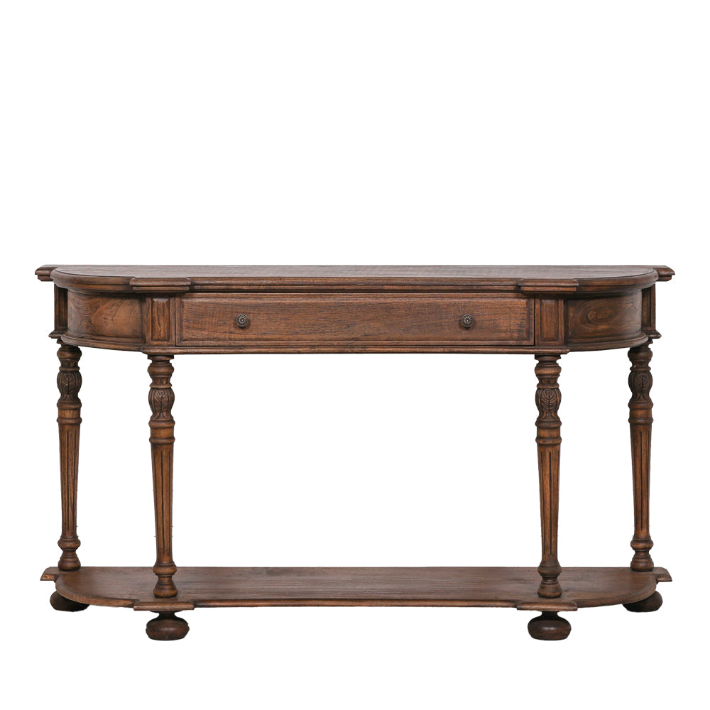 Rustic Wooden French Console with 1 Drawer