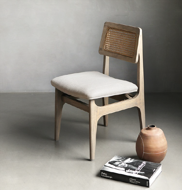 Saka Contemporary Rattan Back Dining Chair