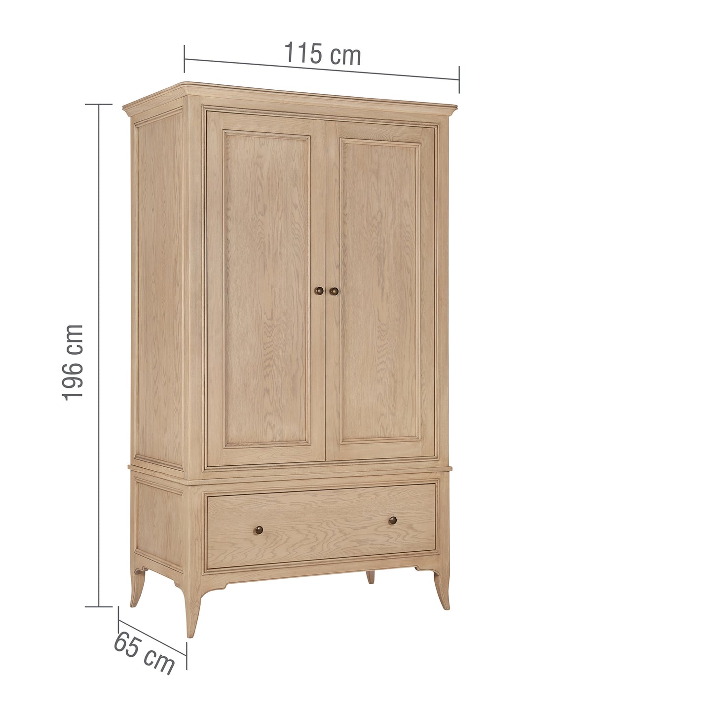 Oak French Double Wardrobe