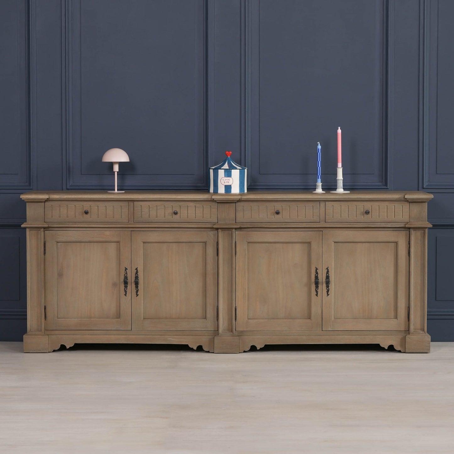 Rustic French Classical 4 Door Sideboard