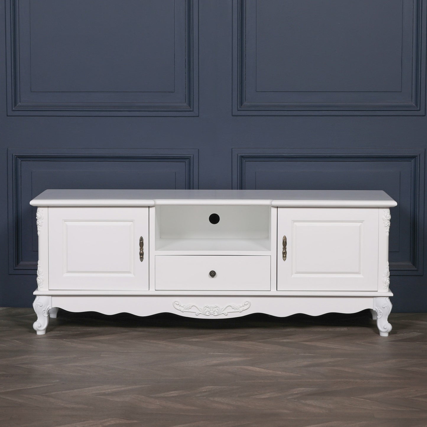 French Style White TV Cabinet