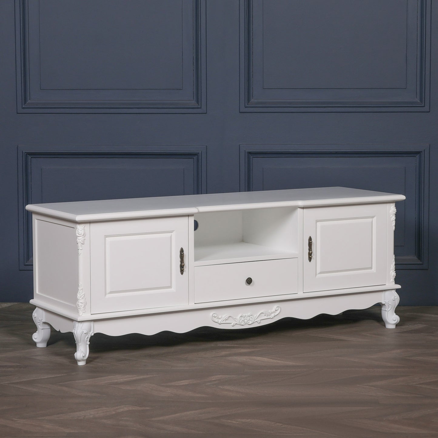 French Style White TV Cabinet