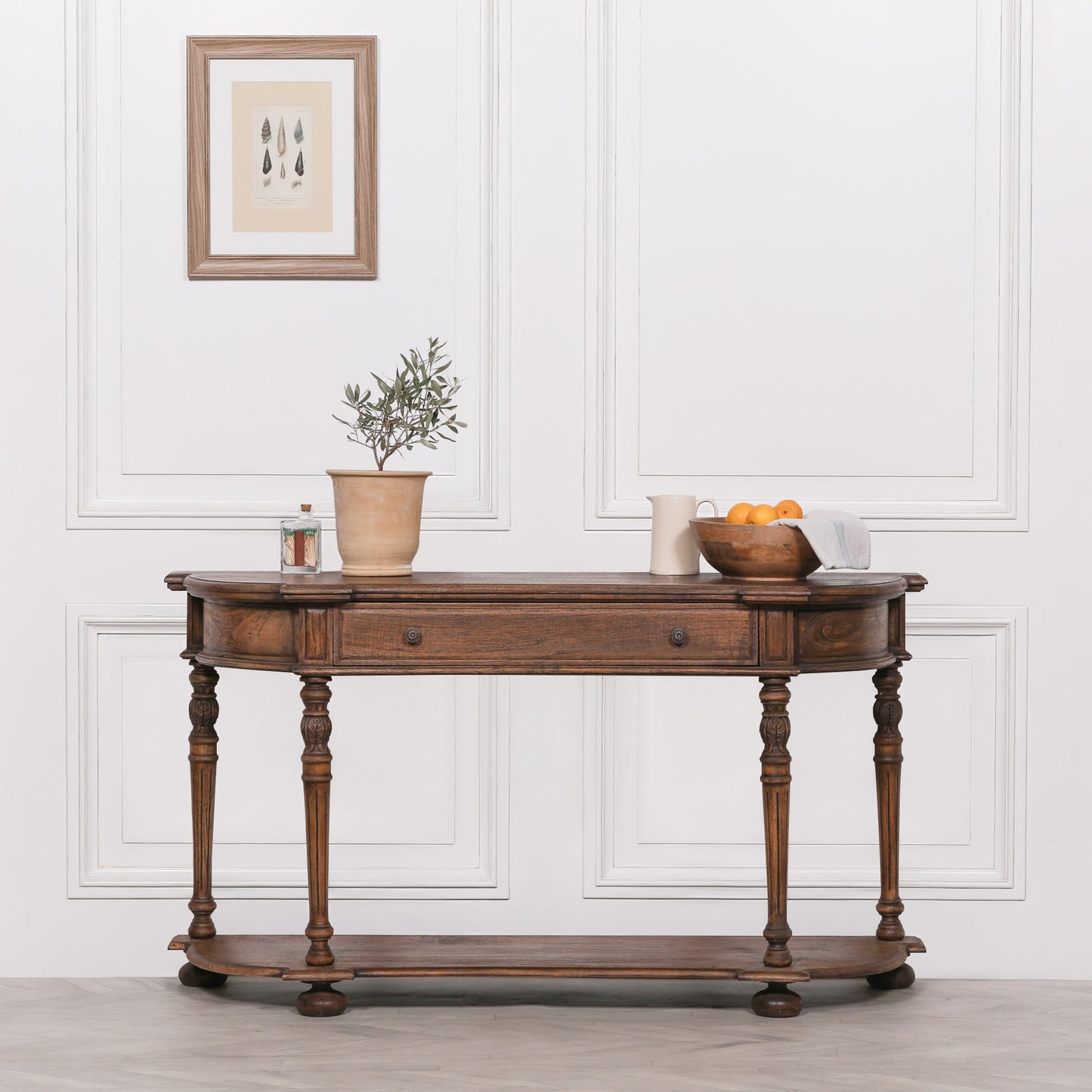 Rustic Wooden French Console with 1 Drawer