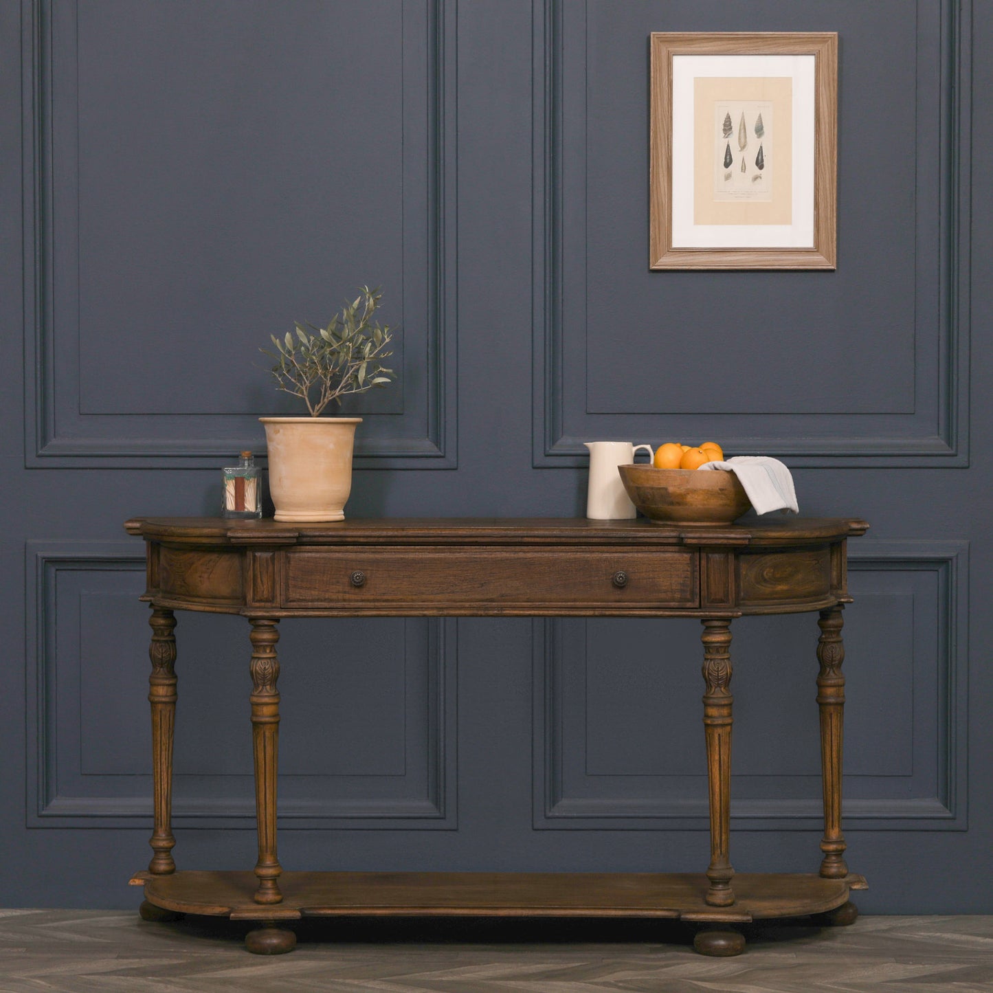 Rustic Wooden French Console with 1 Drawer