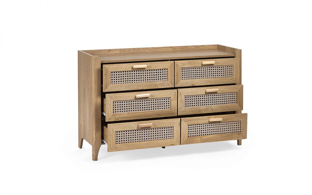 Sydney 6 Drawer Rattan Front Wide Chest
Success