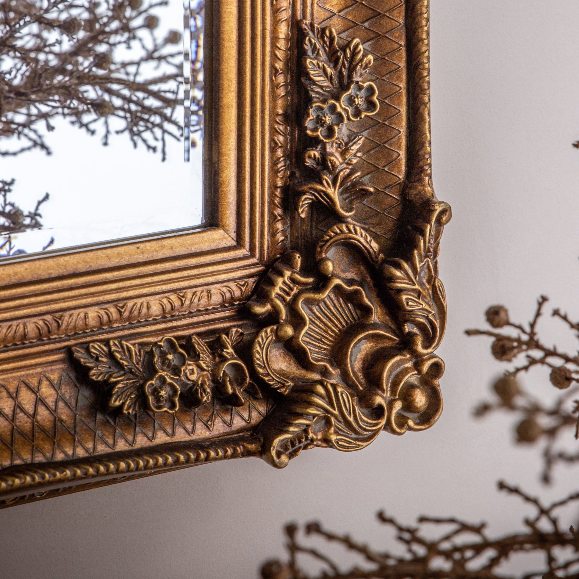 Gold Abbey French Rococo Carved Mirror