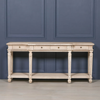 Acacia 4 Drawer French Breakfront Console Table