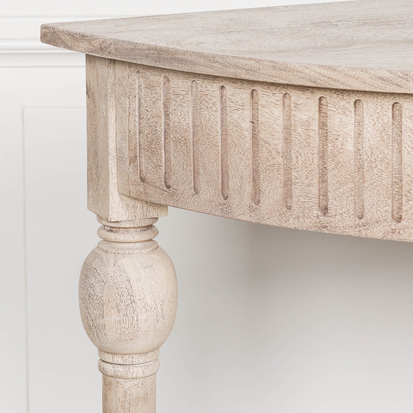 Acacia Wooden Curved French Console Table