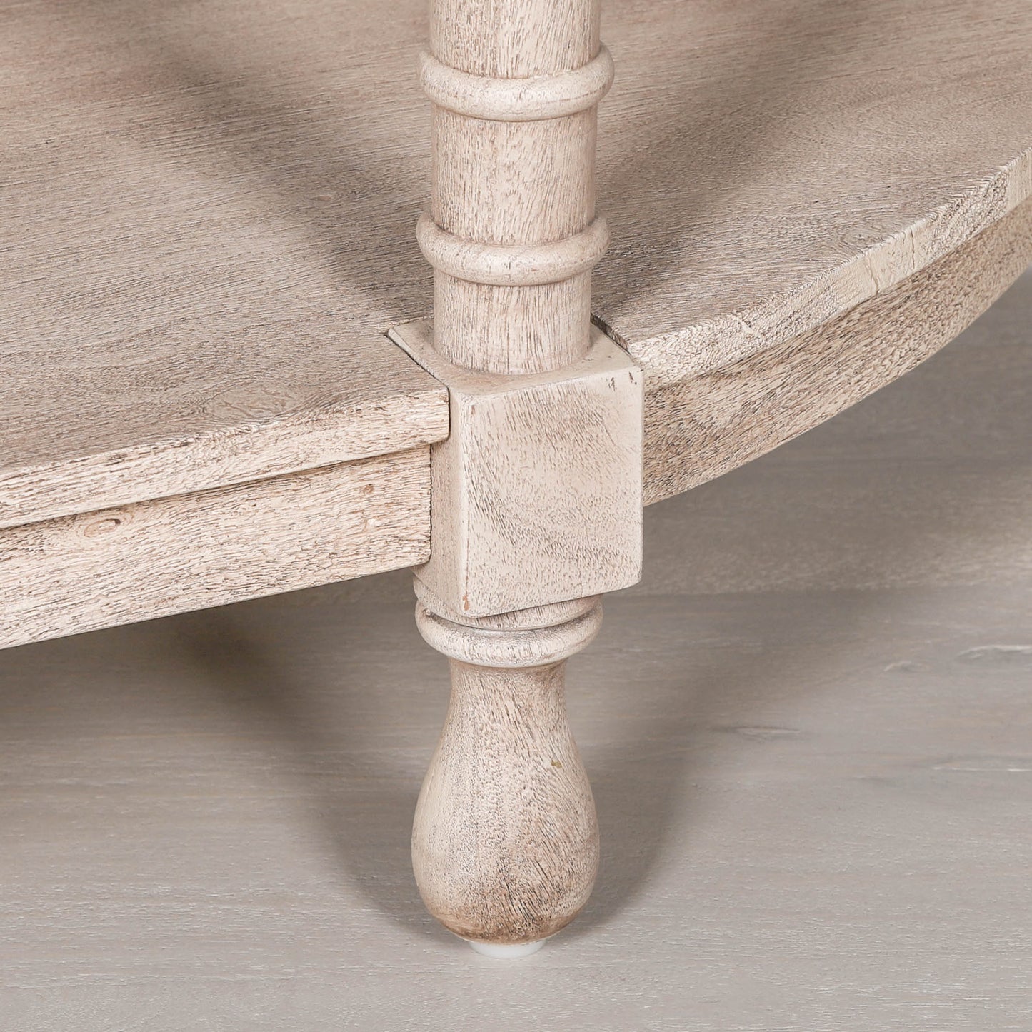 Acacia Wooden Curved French Console Table