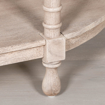 Acacia Wooden Curved French Console Table
