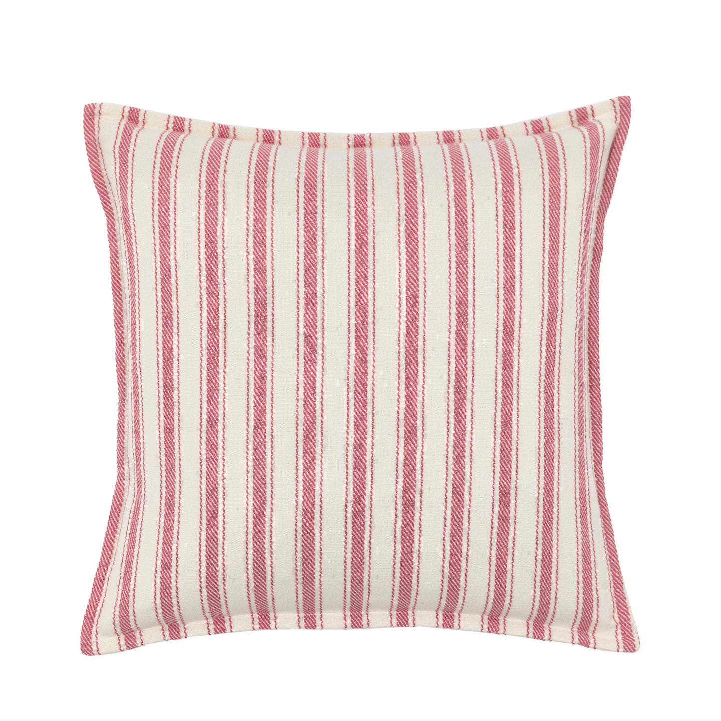Alston Woven Stripe Cushion cranberry