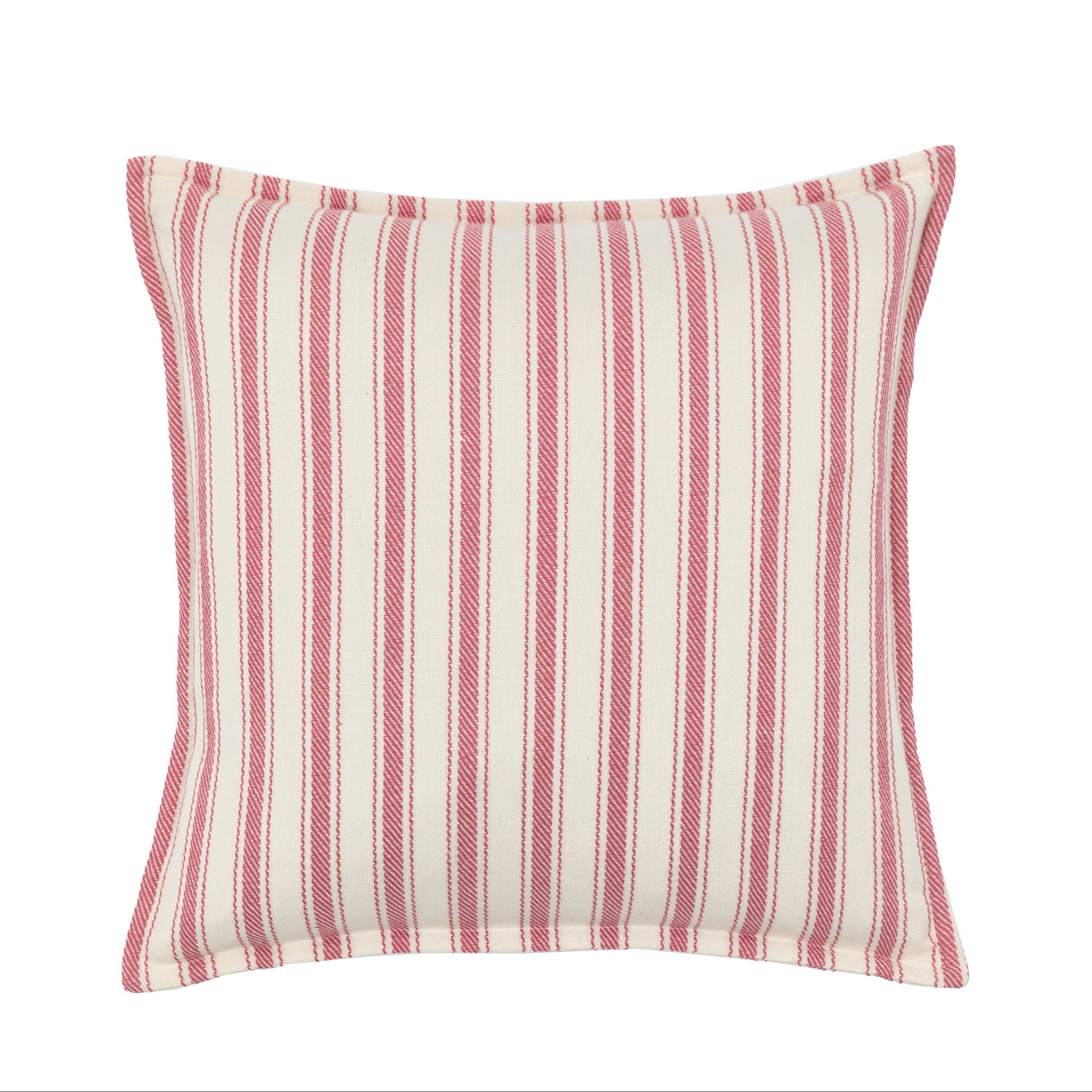 Alston Woven Stripe Cushion cranberry
