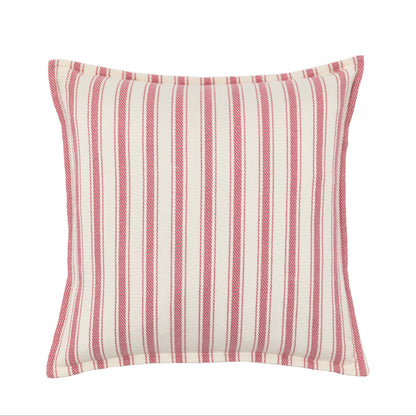 Alston Woven Stripe Cushion cranberry