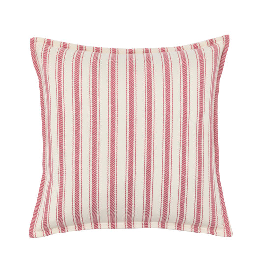 Alston Woven Stripe Cushion cranberry