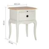 French Nightstand with Oak Top