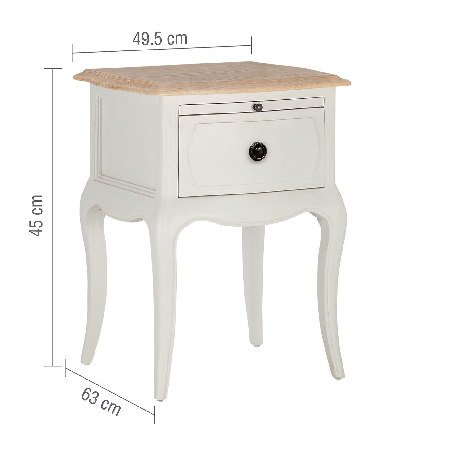 French Nightstand with Oak Top