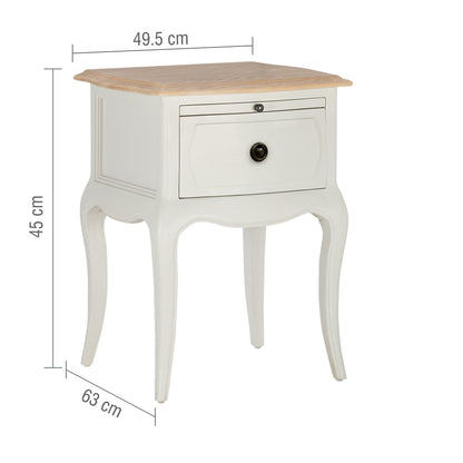 French Nightstand with Oak Top