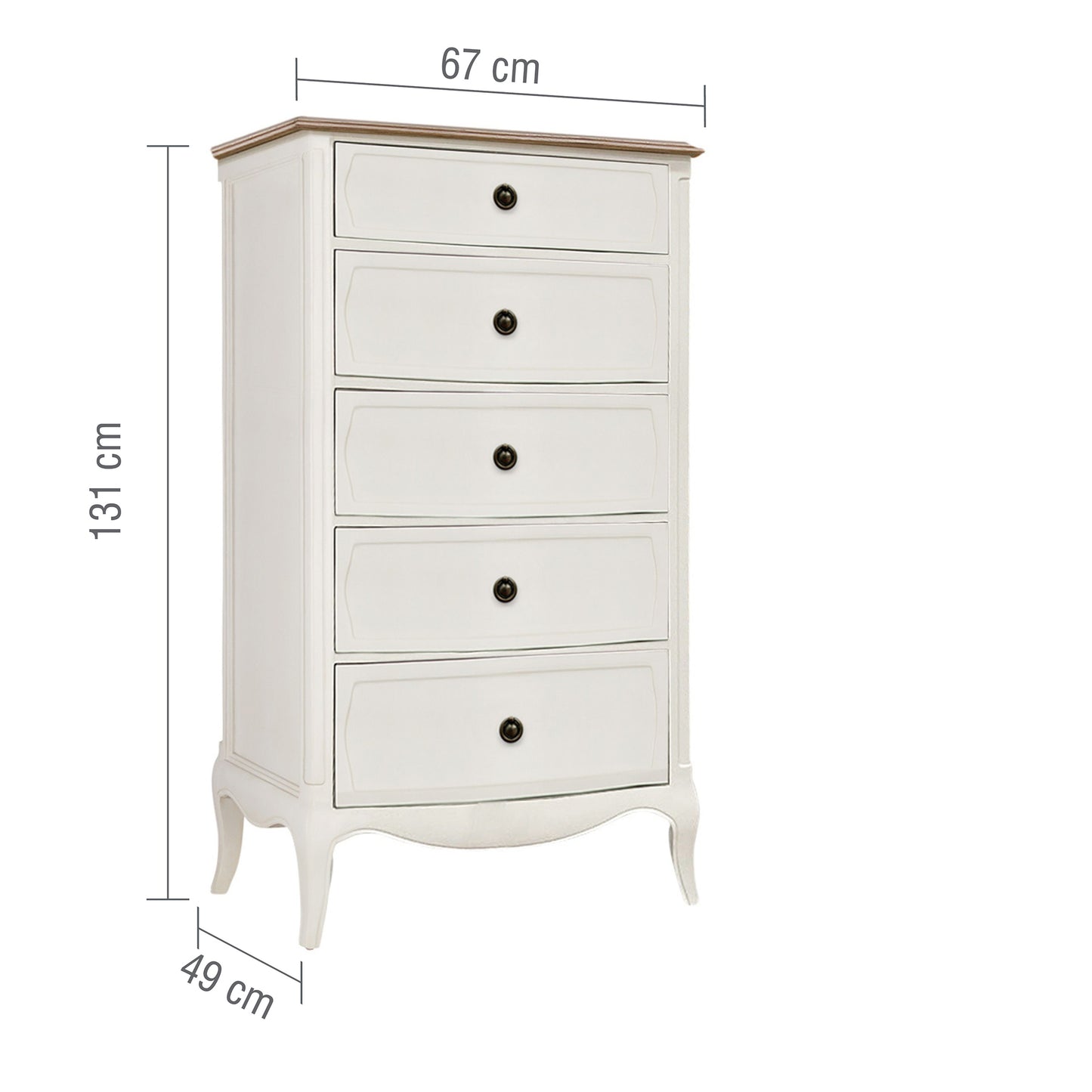 Amelie White French Tall Chest