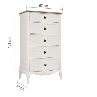 Amelie White French Tall Chest