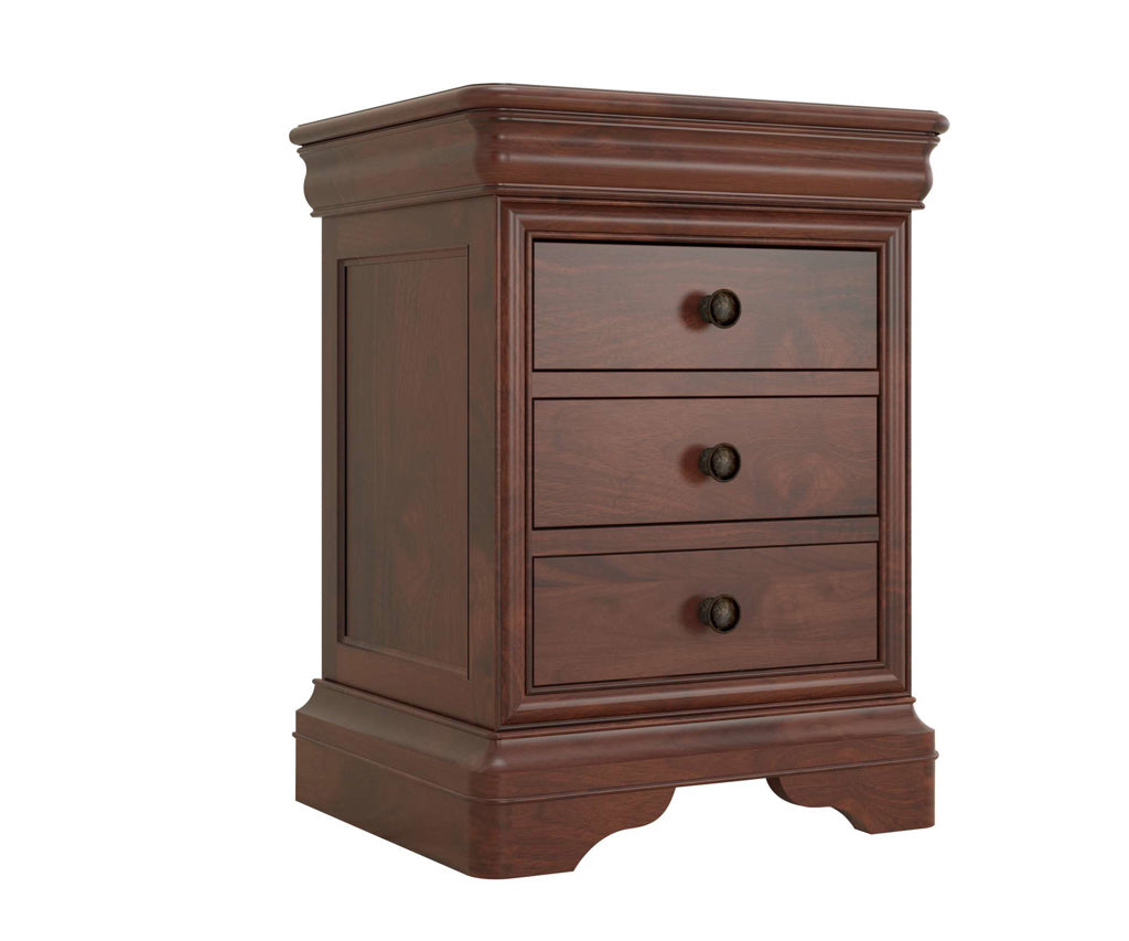 Antoinette French Sleigh 3 Drawer Bedside Table