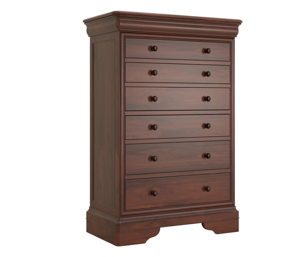 Antoinette French Sleigh 6 Drawer Tall Chest