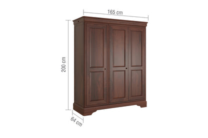 Dimensions for Antoinette French Sleigh 3 Door Wardrobe