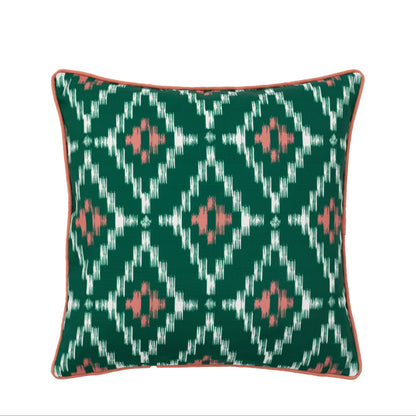 Aroha Geo Printed Cushion Green