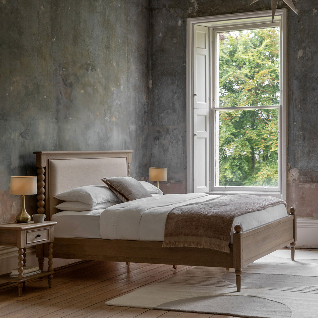 Artisan French Oak Upholstered Bed