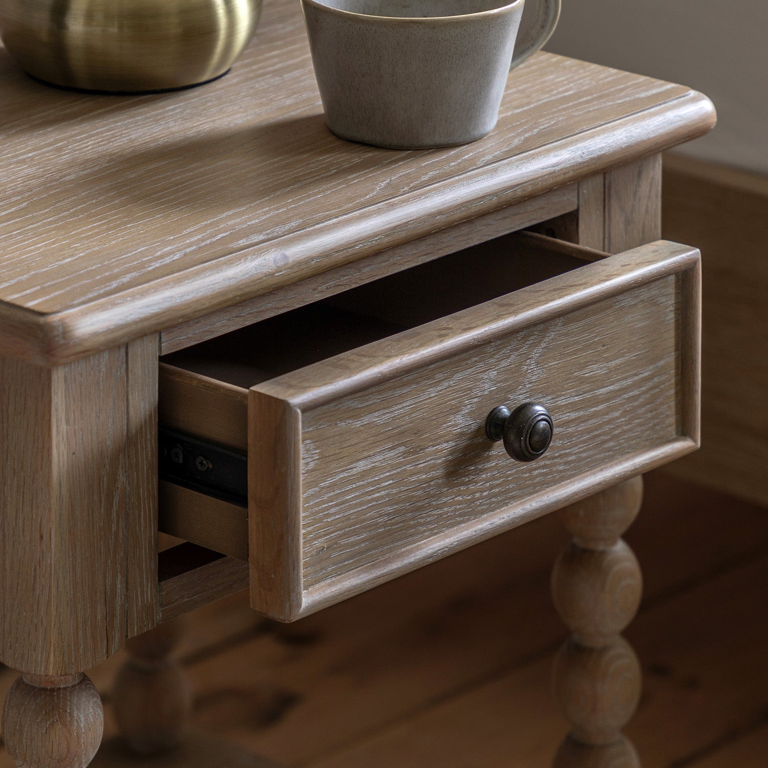 Artisan Oak French One Drawer Bedside Table