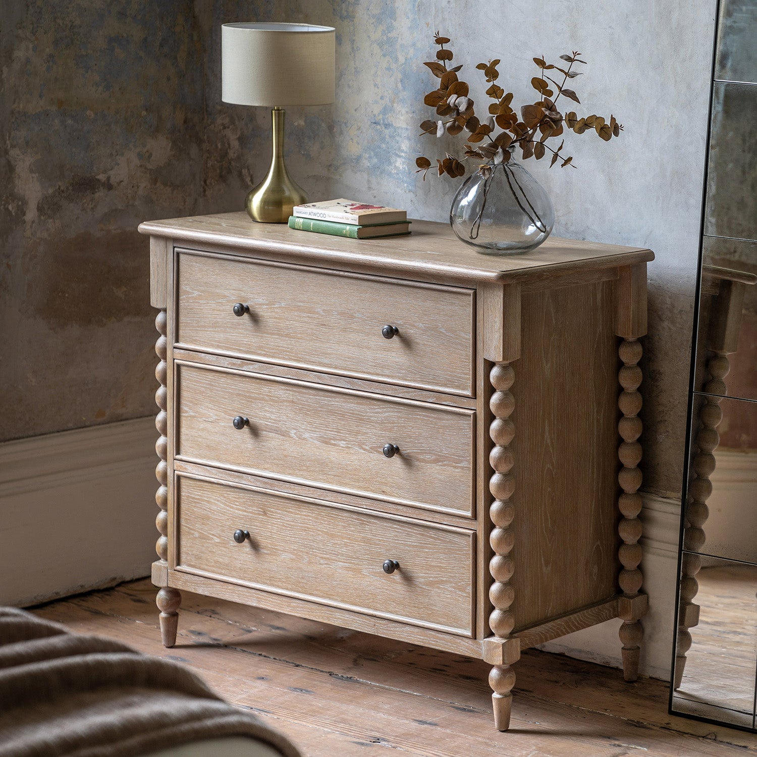 Artisan Oak French Style 3 Drawer Chest