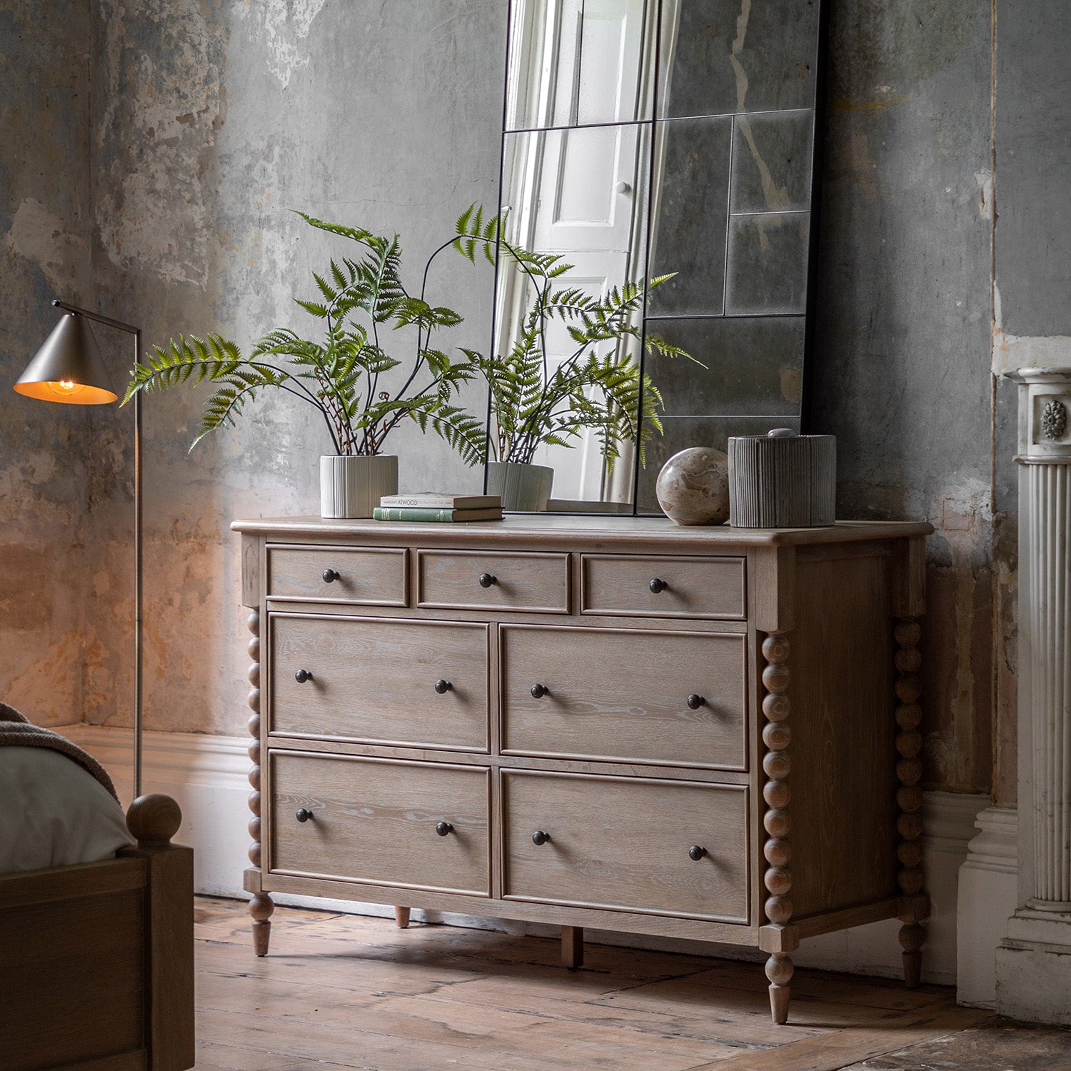 Artisan Oak French Style 7 Drawer Chest