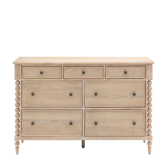 Artisan Oak French Style 7 Drawer Chest