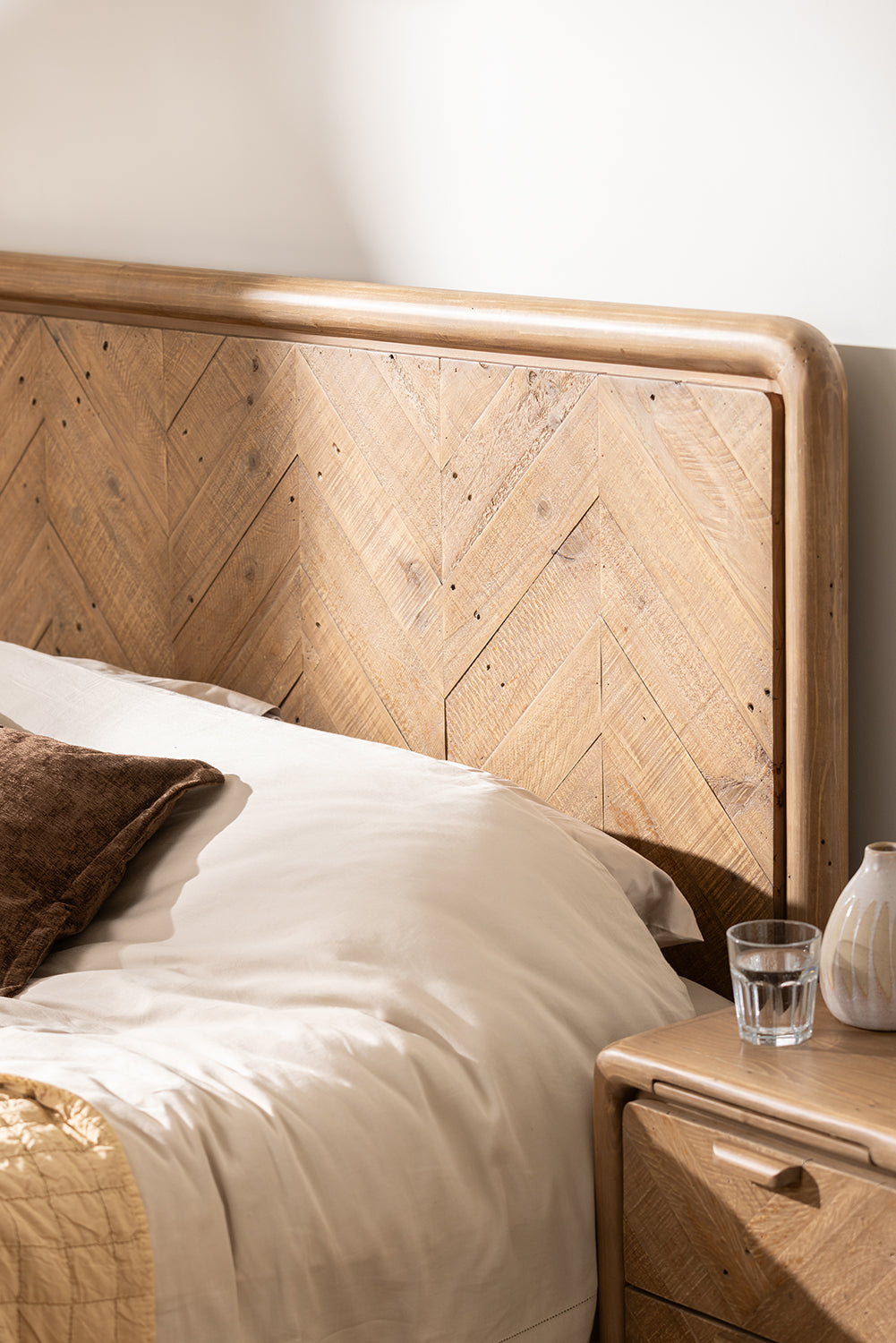 Atauro Reclaimed Herringbone Contemporary Bed