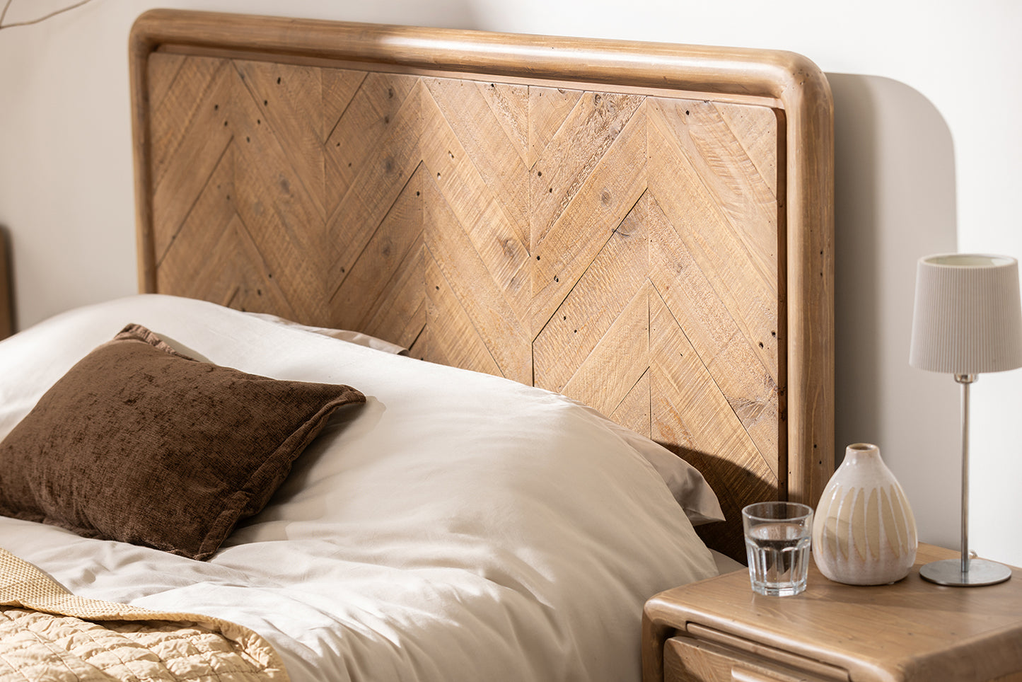 Atauro Reclaimed Herringbone Contemporary Bed
