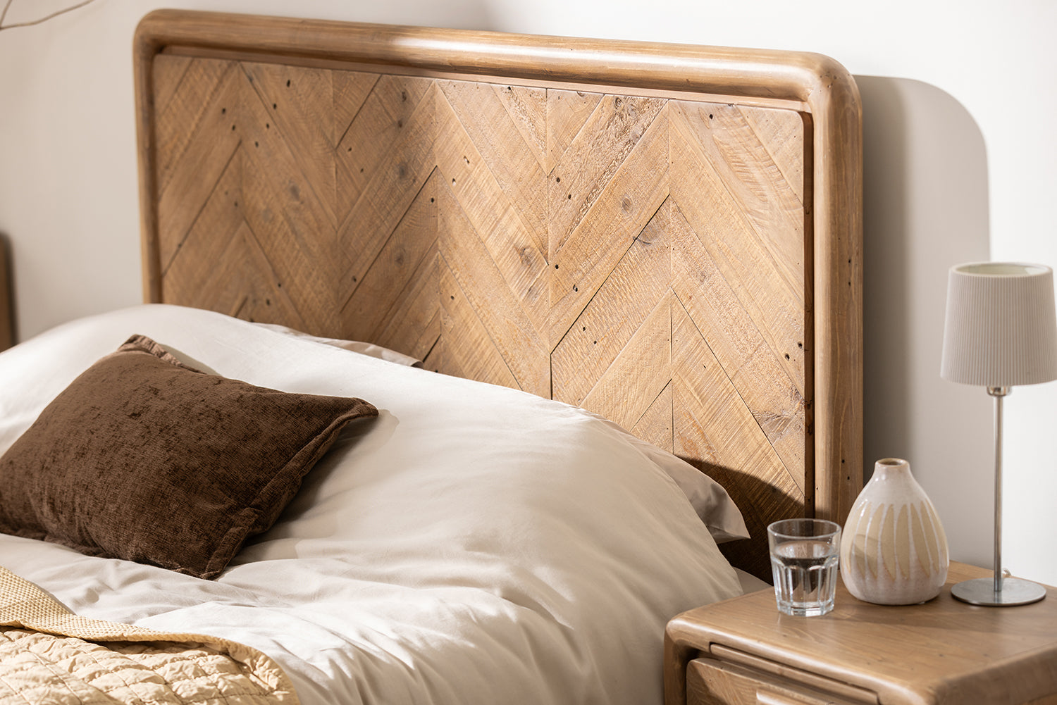 Atauro Reclaimed Herringbone Contemporary Bed