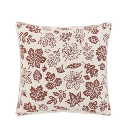 Autumn Leaf Chenille Cushion Cream