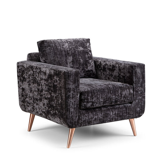 Barbados Charcoal Velvet Armchair