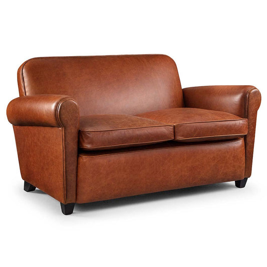 Barrington Brown Leather Club Sofa